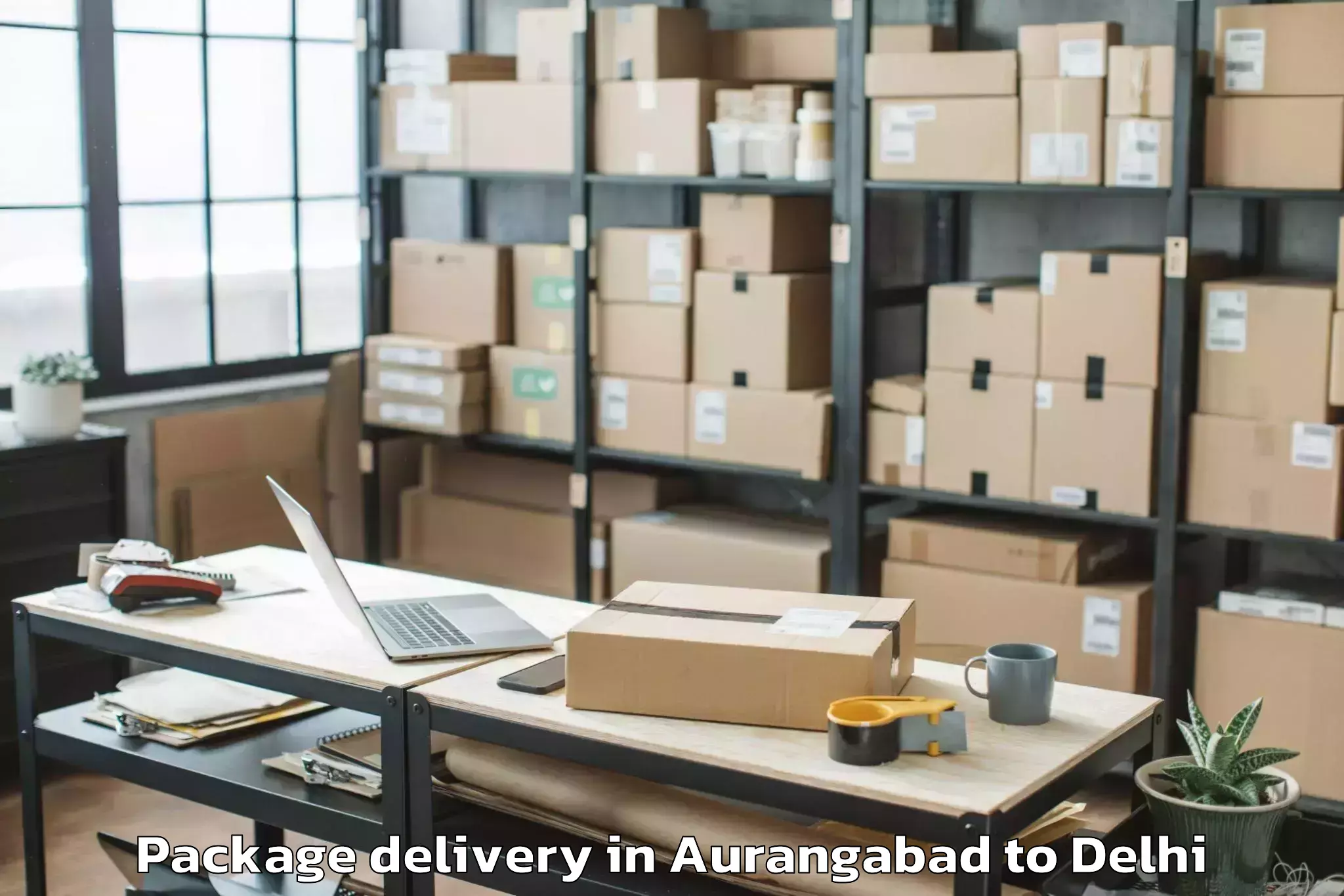 Aurangabad to Naraina Industrial Estate Package Delivery Booking